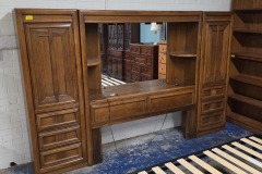 Queen Wood Headboard Wall Unit