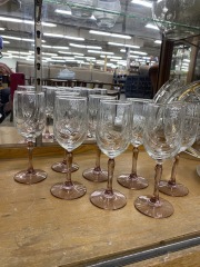 Angelique Pink Champagne Glasses Set of 8