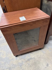 Cherry Wood Glass Door Cabinet