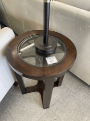 Round Glasstop End Table