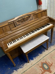 Vintage Wurlitzer Piano with Bench (AS IS: Keys Stick)