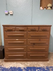 No Frills Brown 12 Drawer Dresser