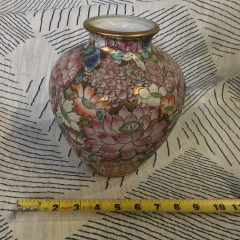 Hand Decorated Macau China Porcelain Ware Floral Large Vase