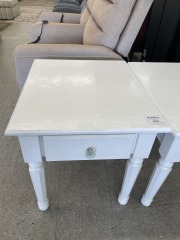White End Table w\/ Drawer