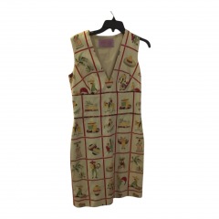 Tuleh piece, it features a distinctive vintage-inspired novelty print