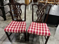 Dining chair -red\/white gingham 3001