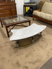 Hollywood Regency Marble Coffee Table