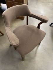 Brown Tweed Captains Chair (each)