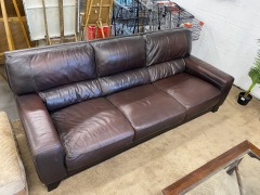 Gorgeous Dark Chocolate Brown Leather Couch