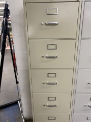 Beige HON Five-Drawer Filing Cabinet