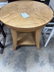 Blonde Round End Table
