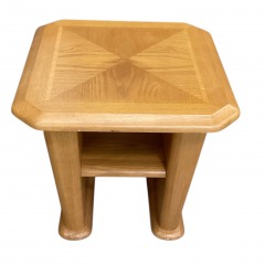 Mid-Century Oak End Table with Lower Shelf