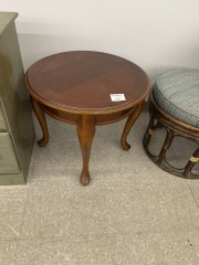 Round Wood End Table
