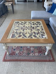 Off White Glass Top Coffee table