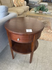 Dark Round End Table