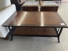 Wood\/Rattan Coffee Table