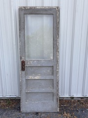 Antique Wood Door with Glass 30\