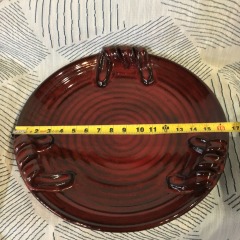Fortunata Tuscany Italian Ruby Red Ceramic Decorative Platter\/Bowl