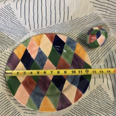 tabletops unlimited carnival dinner plate and salt and  shaker