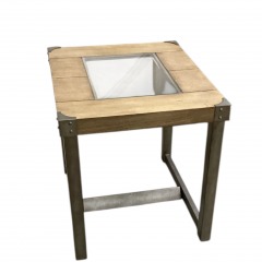 Medium Brown Glass Top Side Table