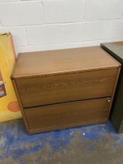 Retro Lateral Two Drawer Filing Cabinet