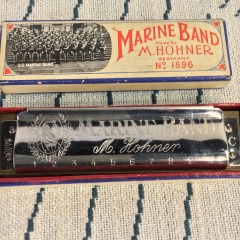 Vintage M. HOHNER No. 1896 Marine Band Harmonica Key of C Germany With Box