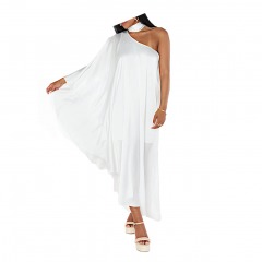 2660R12 | MUMU Rhea One Shoulder Dress | EXTRA SMALL | IVORY