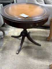 Round Wood Drum Table