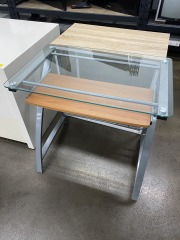 Comapact Metal & Glass Computer Desk