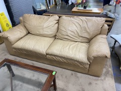 Tan Leather Soft Couch