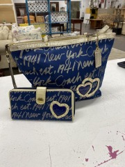 Coach Script NY Wallet & Matching Bag