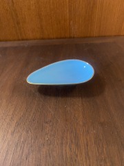 Copper Enameled Ash Tray Lt Blue