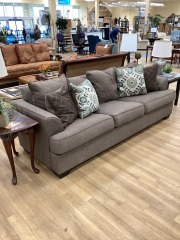 TAUPE SIMPLE SOFA W\/ TOSS PILLOWS