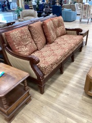 TRADITONAL STYLE WOOD FRAMED HIGH BACK SOFA