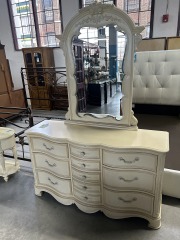 Off White Dresser and Mirror