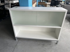 Sliding Glass Doors - White Cabinet