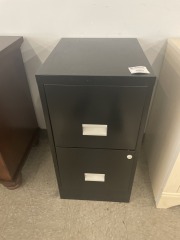 Black 2 Drawer File Cabinet