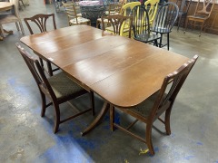 Vintage Traditional Drop Leaf Table & 5 Chairs