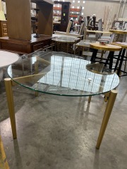Round Glass Table Gold Frame