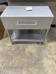 Small Grey 1-drawer Industrial end table
