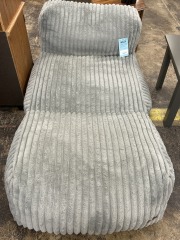 Light Blue Fluffy Chaise Lounge