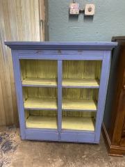 Rustic Blue Rolling Shelf