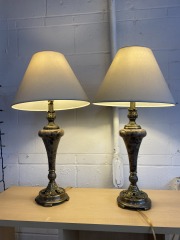 Marble & Brass Leaf Lamp (Each)