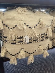 Woven and Tasseled Pouf Cushion EACH