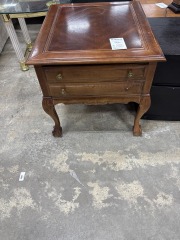 Bassett Wood Side Table\/1 drawer