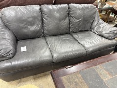 Dark Grey Faux Leather Sofa