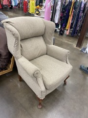 Tan Wingback Living Room Chair