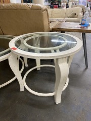 Whimsical White Metal Side Table (Each)
