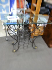 Glass Top & Metal Wine Rack