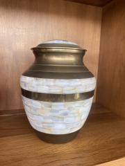 Brass n Mother of Pearl Urn